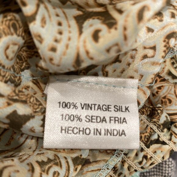 Orlinn Paris 100% Silk Blouse Bell Sleeve Cropped Elastic Waist - Picture 7 of 11